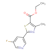 Chemical structure of ethyl 2-(5-fluoropyridin-3-yl)-4-methyl-1,3-thiazole-5-carboxylate - CSSB00108046823