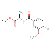 Chemical structure of methyl 2-[(4-chloro-3-methoxyphenyl)formamido]propanoate - CSSB01046955184