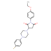 Chemical structure of 1-(4-ethoxyphenyl)-3-[4-(4-fluorophenyl)piperazin-1-yl]pyrrolidine-2,5-dione - CSSB00048086057