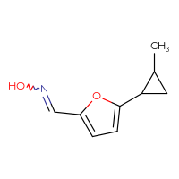 Chemical structure of N-{[5-(2-methylcyclopropyl)furan-2-yl]methylidene}hydroxylamine - CSSB00000217345