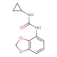 Chemical structure of 1-(2H-1,3-benzodioxol-4-yl)-3-cyclopropylurea - CSSB00047187274