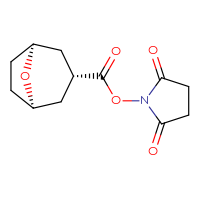 Chemical structure of 2,5-dioxopyrrolidin-1-yl (1R,3R,5S)-8-oxabicyclo[3.2.1]octane-3-carboxylate - CSSB02187197284
