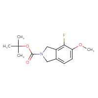 Chemical structure of tert-butyl 4-fluoro-5-methoxy-2,3-dihydro-1H-isoindole-2-carboxylate - CSSB20621655112