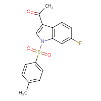 Chemical structure of 1-[6-fluoro-1-(4-methylbenzenesulfonyl)-1H-indol-3-yl]ethan-1-one - CSSB21332173165
