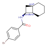 Chemical structure of rac-N-[(1R,6R,7S)-bicyclo[4.2.0]octan-7-yl]-4-bromobenzamide - CSSB21432531003