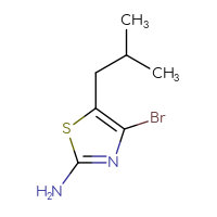 Chemical structure of 4-bromo-5-(2-methylpropyl)-1,3-thiazol-2-amine - CSSB00021022980
