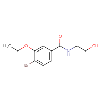 Chemical structure of 4-bromo-3-ethoxy-N-(2-hydroxyethyl)benzamide - CSSB00059238868