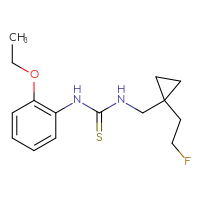 Chemical structure of 1-(2-ethoxyphenyl)-3-{[1-(2-fluoroethyl)cyclopropyl]methyl}thiourea - CSSB21432526551