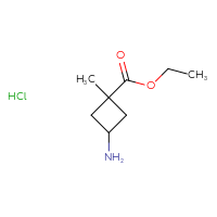 Chemical structure of ethyl 3-amino-1-methylcyclobutane-1-carboxylate hydrochloride - CSSB00159241350