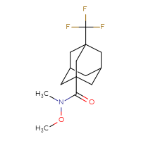 Chemical structure of N-methoxy-N-methyl-3-(trifluoromethyl)adamantane-1-carboxamide - CSSB02034959940