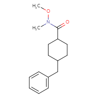 Chemical structure of 4-benzyl-N-methoxy-N-methylcyclohexane-1-carboxamide - CSSB09329629440