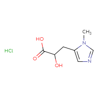 Chemical structure of 2-hydroxy-3-(1-methyl-1H-imidazol-5-yl)propanoic acid hydrochloride - CSSB14948178778