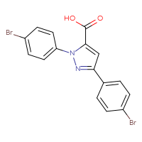 Chemical structure of 1,3-bis(4-bromophenyl)-1H-pyrazole-5-carboxylic acid - CSSB00020681484