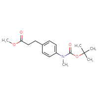 Chemical structure of methyl 3-(4-{[(tert-butoxy)carbonyl](methyl)amino}phenyl)propanoate - CSSB06416171104