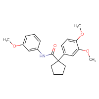Chemical structure of 1-(3,4-dimethoxyphenyl)-N-(3-methoxyphenyl)cyclopentane-1-carboxamide - CSSB00046465721