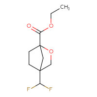Chemical structure of ethyl 4-(difluoromethyl)-2-oxabicyclo[2.2.1]heptane-1-carboxylate - CSSB06657223343