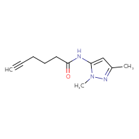 Chemical structure of N-(1,3-dimethyl-1H-pyrazol-5-yl)hex-5-ynamide - CSSB01991592193