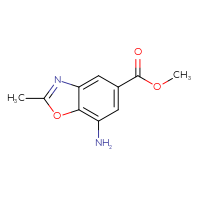 Chemical structure of methyl 7-amino-2-methyl-1,3-benzoxazole-5-carboxylate - CSSB00010186773