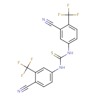 Chemical structure of 1-[4-cyano-3-(trifluoromethyl)phenyl]-3-[3-cyano-4-(trifluoromethyl)phenyl]thiourea - CSSB00132310967