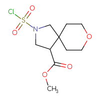 Chemical structure of methyl 2-(chlorosulfonyl)-8-oxa-2-azaspiro[4.5]decane-4-carboxylate - CSSB21224764142