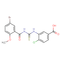 Chemical structure of 3-({[(5-bromo-2-methoxyphenyl)formamido]methanethioyl}amino)-4-chlorobenzoic acid - CSSB00102605716