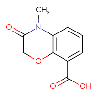 Chemical structure of 4-methyl-3-oxo-3,4-dihydro-2H-1,4-benzoxazine-8-carboxylic acid - CSSB00010161200
