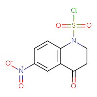Chemical structure of 6-nitro-4-oxo-1,2,3,4-tetrahydroquinoline-1-sulfonyl chloride - CSSB21224764352