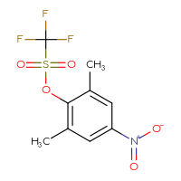 Chemical structure of 2,6-dimethyl-4-nitrophenyl trifluoromethanesulfonate - CSSB03439685275