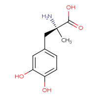 Chemical structure of (2R)-2-amino-3-(3,4-dihydroxyphenyl)-2-methylpropanoic acid - CSSB00015196657
