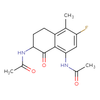 Chemical structure of N-(8-acetamido-6-fluoro-5-methyl-1-oxo-1,2,3,4-tetrahydronaphthalen-2-yl)acetamide - CSSB00132301582