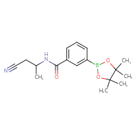 Chemical structure of N-(1-cyanopropan-2-yl)-3-(4,4,5,5-tetramethyl-1,3,2-dioxaborolan-2-yl)benzamide - CSSB02166475276