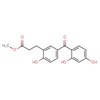 Chemical structure of methyl 3-[5-(2,4-dihydroxybenzoyl)-2-hydroxyphenyl]propanoate - CSSB06446548639