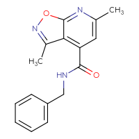 Chemical structure of N-benzyl-3,6-dimethyl-[1,2]oxazolo[5,4-b]pyridine-4-carboxamide - CSSB00000242420