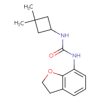 Chemical structure of 1-(2,3-dihydro-1-benzofuran-7-yl)-3-(3,3-dimethylcyclobutyl)urea - CSSB00085635176