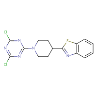 Chemical structure of 2-[1-(4,6-dichloro-1,3,5-triazin-2-yl)piperidin-4-yl]-1,3-benzothiazole - CSSB21332145761