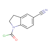 Chemical structure of 5-cyano-2,3-dihydro-1H-indole-1-carbonyl chloride - CSSB02129537445