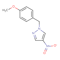 Chemical structure of 1-[(4-methoxyphenyl)methyl]-4-nitro-1H-pyrazole - CSSB00103403425