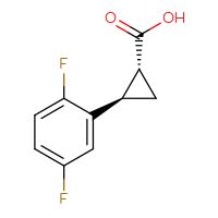 Chemical structure of (1R,2R)-2-(2,5-difluorophenyl)cyclopropane-1-carboxylic acid - CSSB00102739052