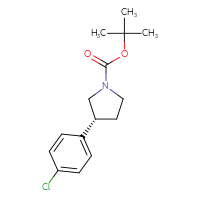 Chemical structure of tert-butyl (3R)-3-(4-chlorophenyl)pyrrolidine-1-carboxylate - CSSB00028562912