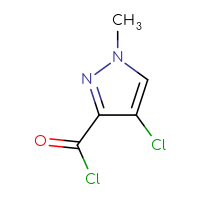 Chemical structure of 4-chloro-1-methyl-1H-pyrazole-3-carbonyl chloride - CSSB00010262313