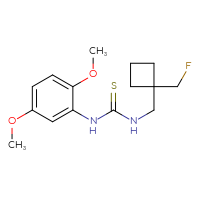 Chemical structure of 1-(2,5-dimethoxyphenyl)-3-{[1-(fluoromethyl)cyclobutyl]methyl}thiourea - CSSB01974670321