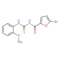 Chemical structure of 3-(5-bromofuran-2-carbonyl)-1-(2-methoxyphenyl)thiourea - CSSB00020579126