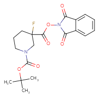Chemical structure of 1-tert-butyl 3-(1,3-dioxo-2,3-dihydro-1H-isoindol-2-yl) 3-fluoropiperidine-1,3-dicarboxylate - CSSB00133016004