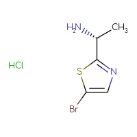 Chemical structure of (1R)-1-(5-bromo-1,3-thiazol-2-yl)ethan-1-amine hydrochloride - CSSB14929380633