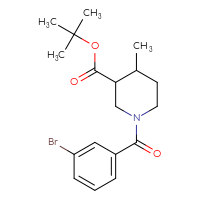 Chemical structure of tert-butyl 1-(3-bromobenzoyl)-4-methylpiperidine-3-carboxylate - CSSB00233031090