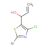 Chemical structure of 1-(2-bromo-4-chloro-1,3-thiazol-5-yl)prop-2-en-1-ol - CSSB21246456901