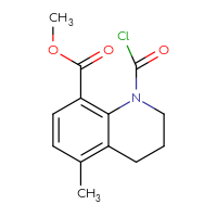 Chemical structure of methyl 1-(carbonochloridoyl)-5-methyl-1,2,3,4-tetrahydroquinoline-8-carboxylate - CSSB21224775354