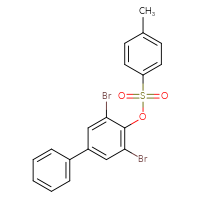 Chemical structure of 3,5-dibromo-[1,1'-biphenyl]-4-yl 4-methylbenzene-1-sulfonate - CSSB21432506763
