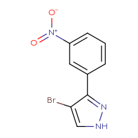 Chemical structure of 4-bromo-3-(3-nitrophenyl)-1H-pyrazole - CSSB00011471543