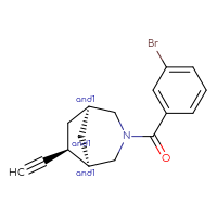 Chemical structure of rac-(1R,5R,6S)-3-(3-bromobenzoyl)-6-ethynyl-3-azabicyclo[3.2.1]octane - CSSB14993671212